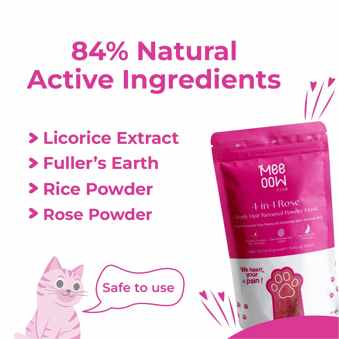 MEEOOW - 4-in-1 Rose Body Wax Powder Mask